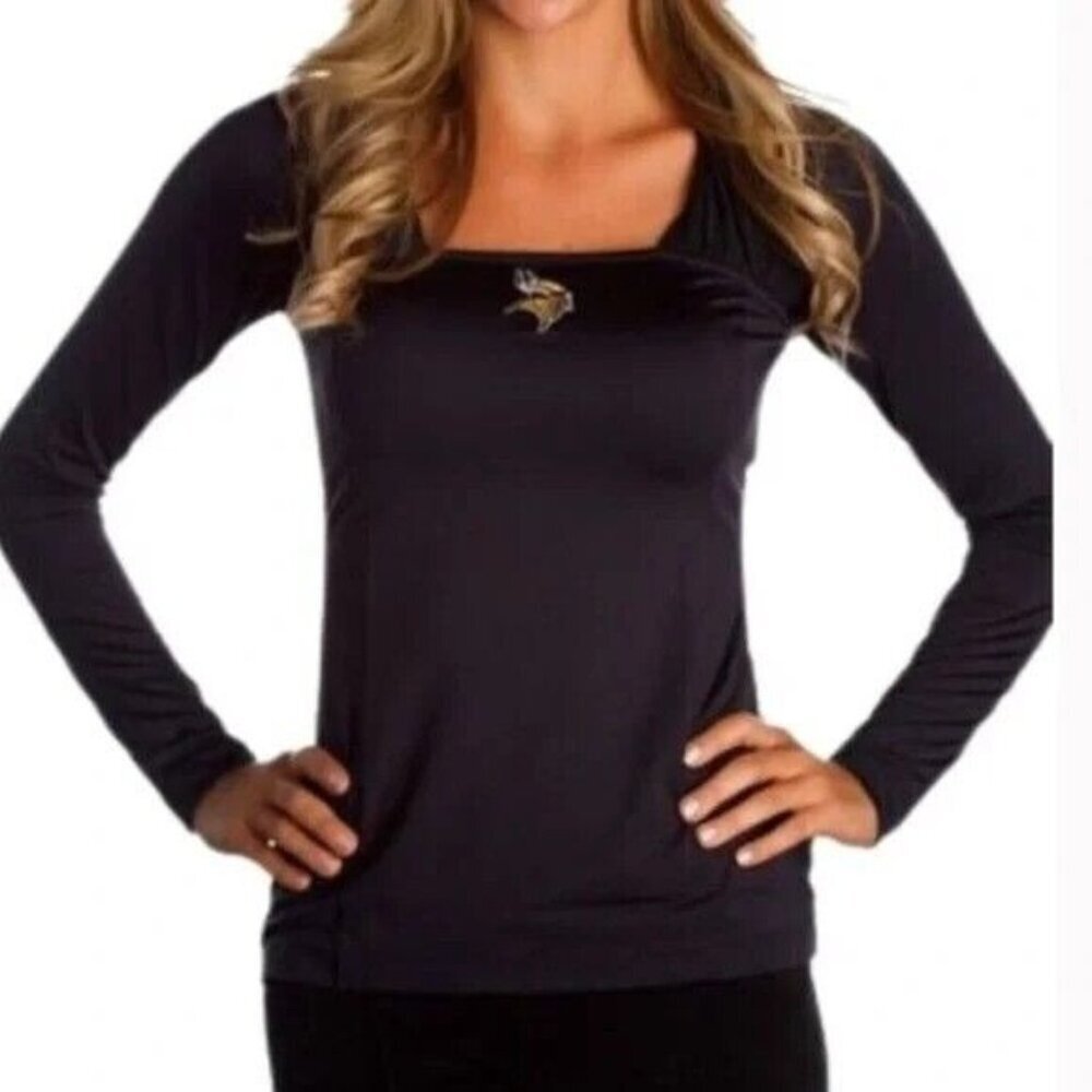 NWT Women's NFL Minnesota VIKINGS Long Sleeve Fitted Shirt Top - Small